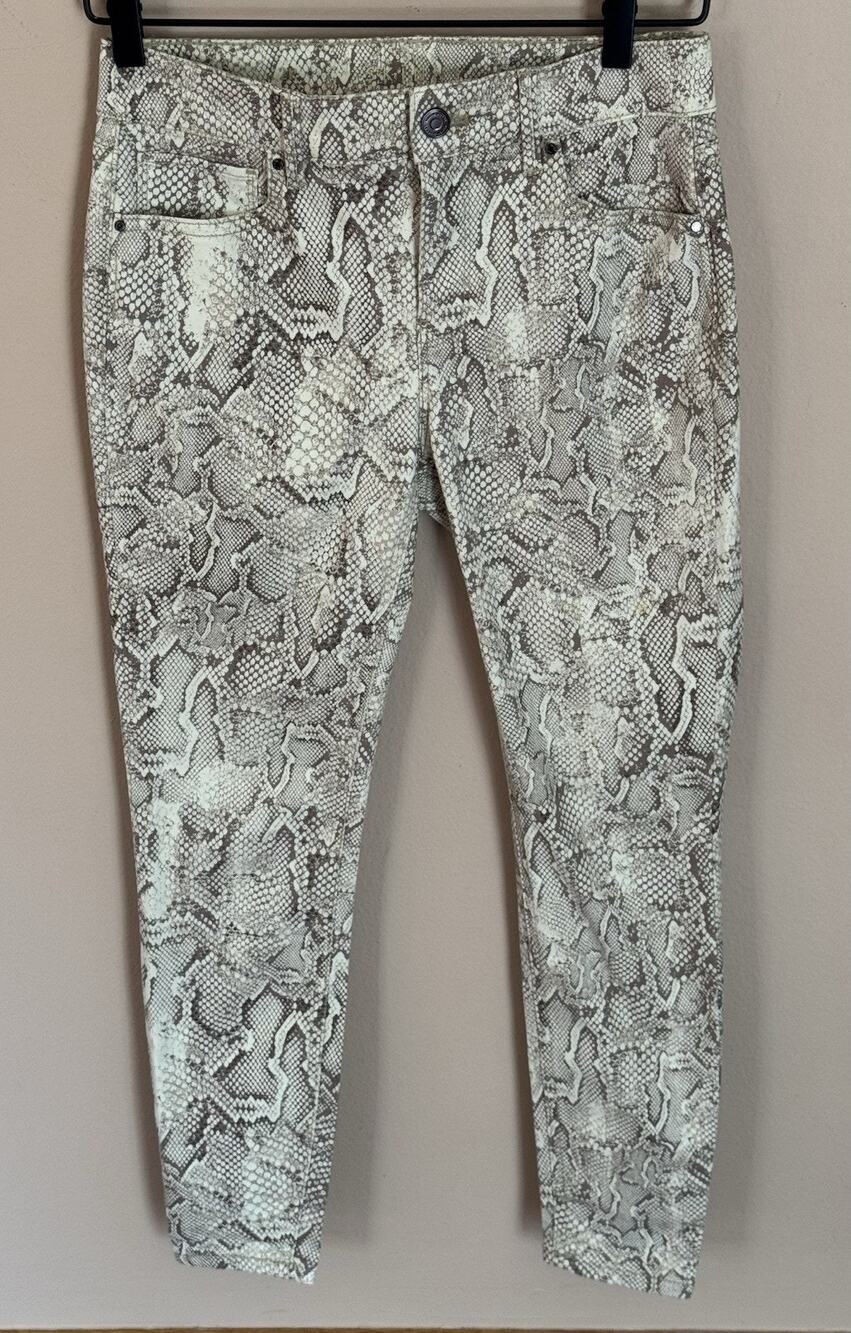 White House Black Market Snake Print Jeans Womens 30